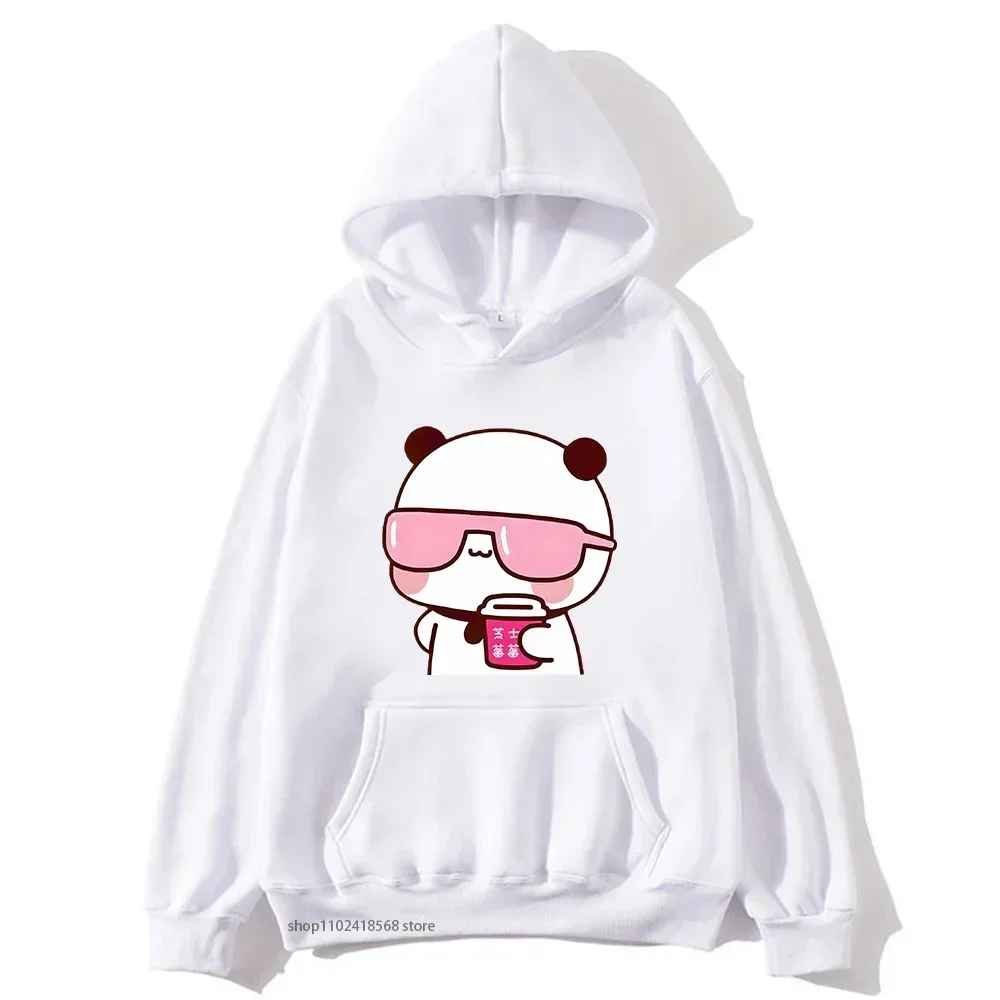 Couple Hoodies Bubu Is Watching Movie With Dudu Autumn Winter Sweatshirt Cartoon Kawaii Pullover Harajuku Men Women Sudaderas