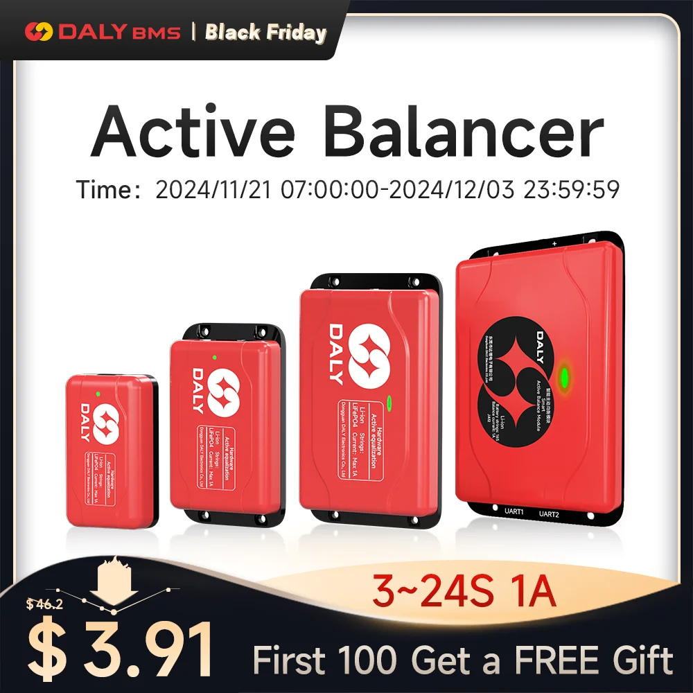 Daly BMS Active Balancer LiFePO4 Battery Equalizer 24V Equalizador de Bateria Balance Board 1A 3S 4S 6S 7S 8S 10S Accessories