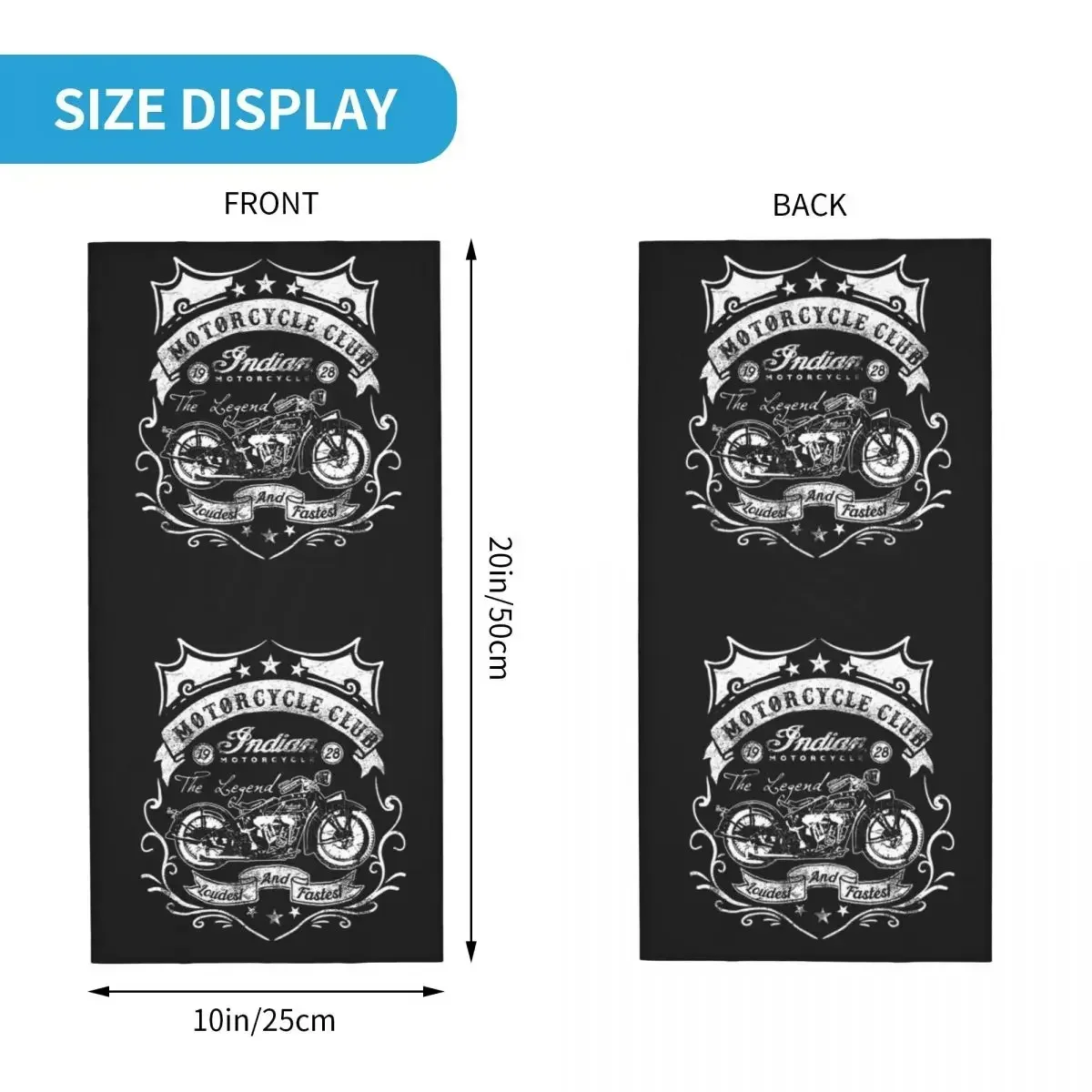 Indian Motorcycles Logo Bandana Neck Cover Printed Magic Scarf Multi-use Cycling Scarf Hiking Fishing For Men Women  Washable