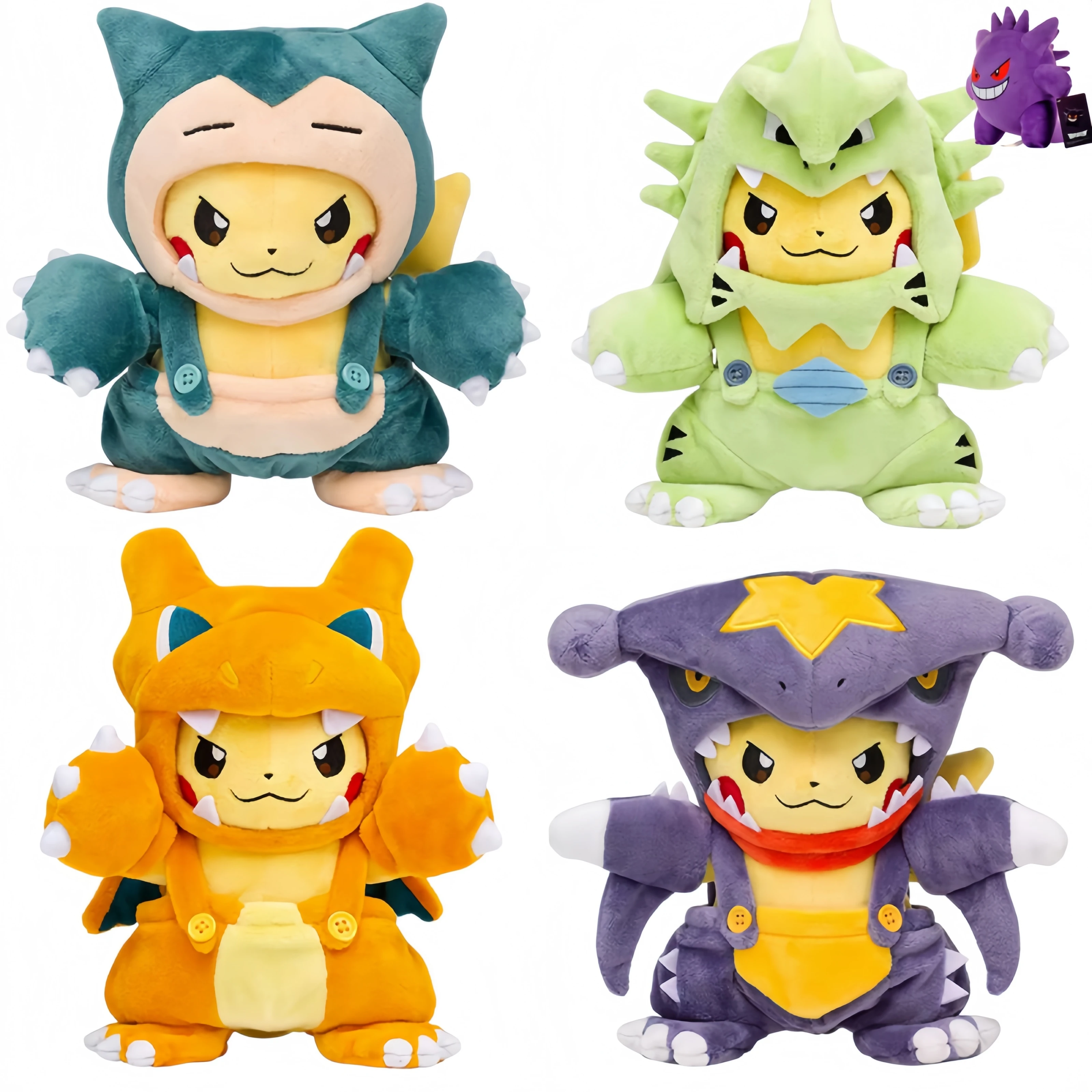 Cos Eevee Pikachu Cosplay Plush Toy Charizard Peluche Snorlax Garchomp Tyranitar Hydreigon Stuffed Animal Doll Plushies Toy Gift
