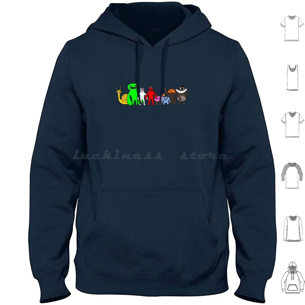 Sudadera con capucha de Garten Of Characters, de algodón, de manga larga, con personajes de Rainbow Friends, dibujos animados para niños, lindos y divertidos
