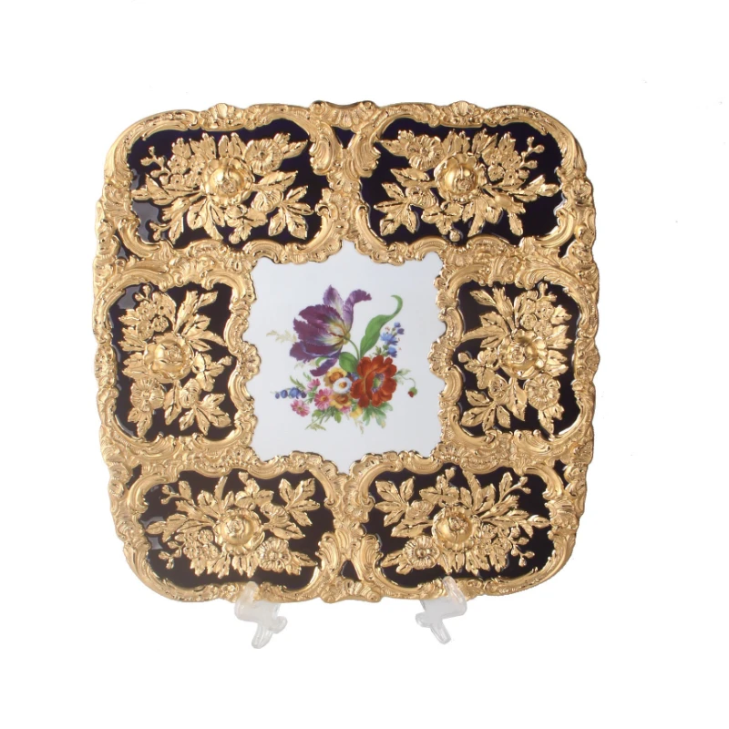 Three-dimensional relief appreciation tray Handmade appreciation tray Porcelain plate