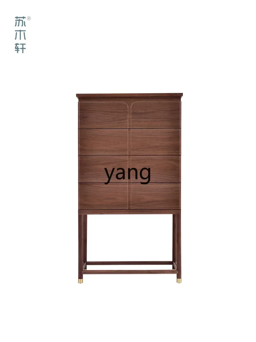 

LMM bucket cabinet solid wood storage cabinet black walnut four or five bucket Song style locker