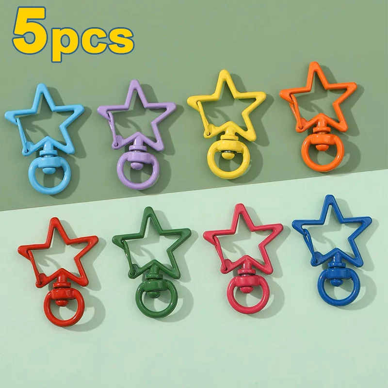 Candy Color Star Lobster Clasp Hooks Swivel Lanyard Snap Clips Diy Supplies for Bag Chain Connector Keychain Accessories