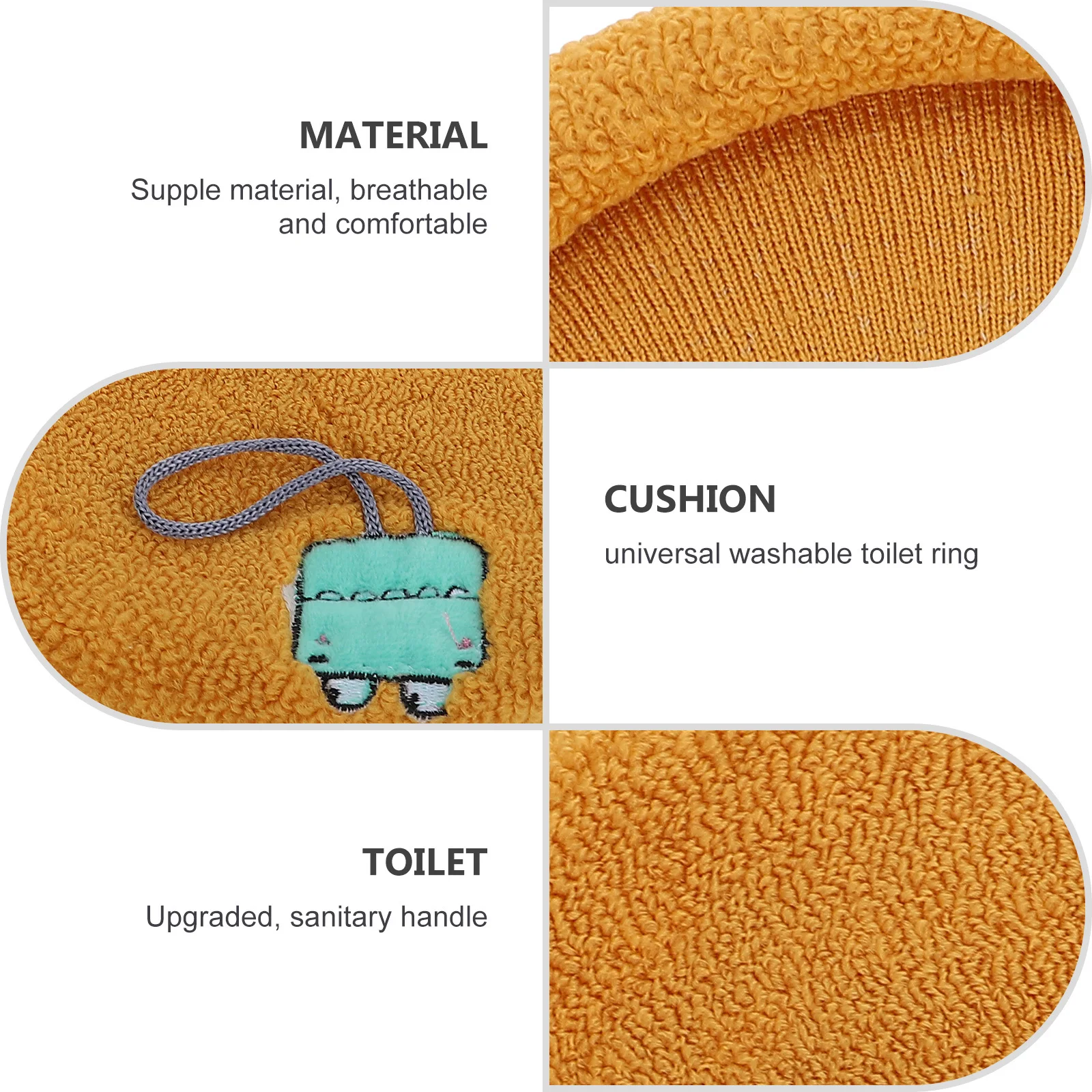 

3Pcs Toilet Seat Cover Washable Reusable O-Shaped Cushions for Home Hotel Use Adorable Cartoon Design Comfortable Thickened Seat