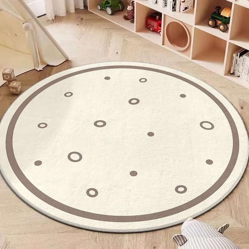 Modern Style Wave Point Living Room Decoration Carpet Cute Round Rugs for Bedroom Children Room Decor Rug Fluffy Soft Floor Mat