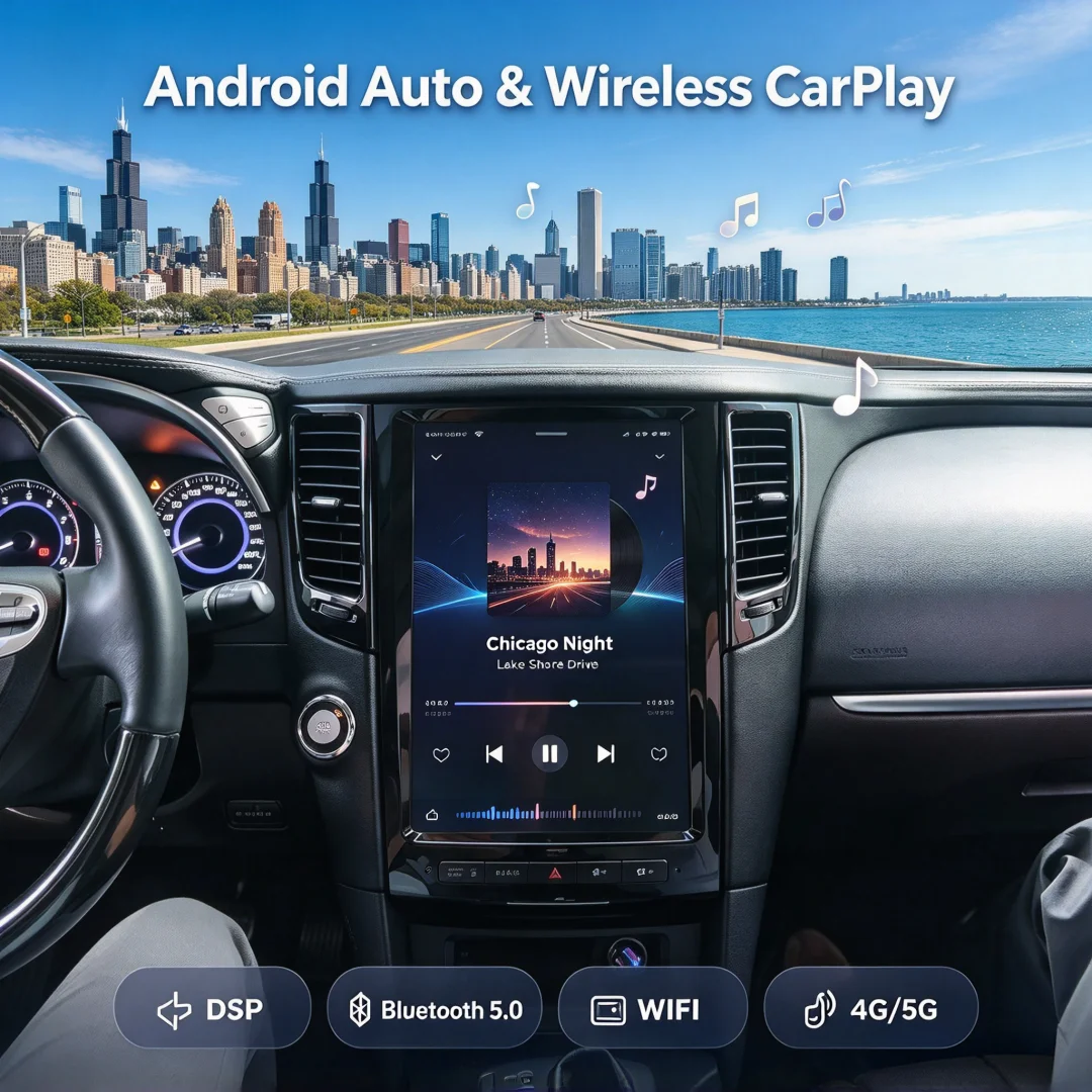 Android 14 CarPlay Car Radio For Infiniti FX FX25 FX35 FX37 QX70 2009-2016 Touch Screen Multimedia Player GPS Navigation Audio