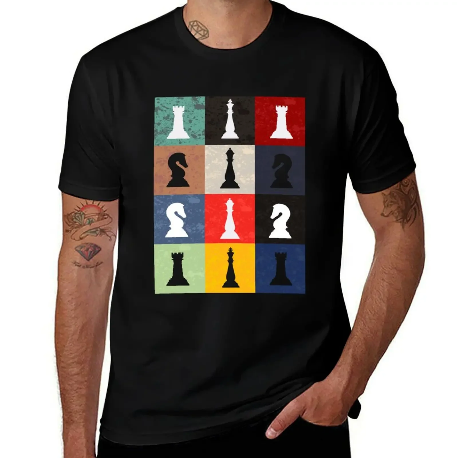 Retro Chess Player Grandmaster Strategy Board Game Gift T-Shirt plus sizes outfits for men