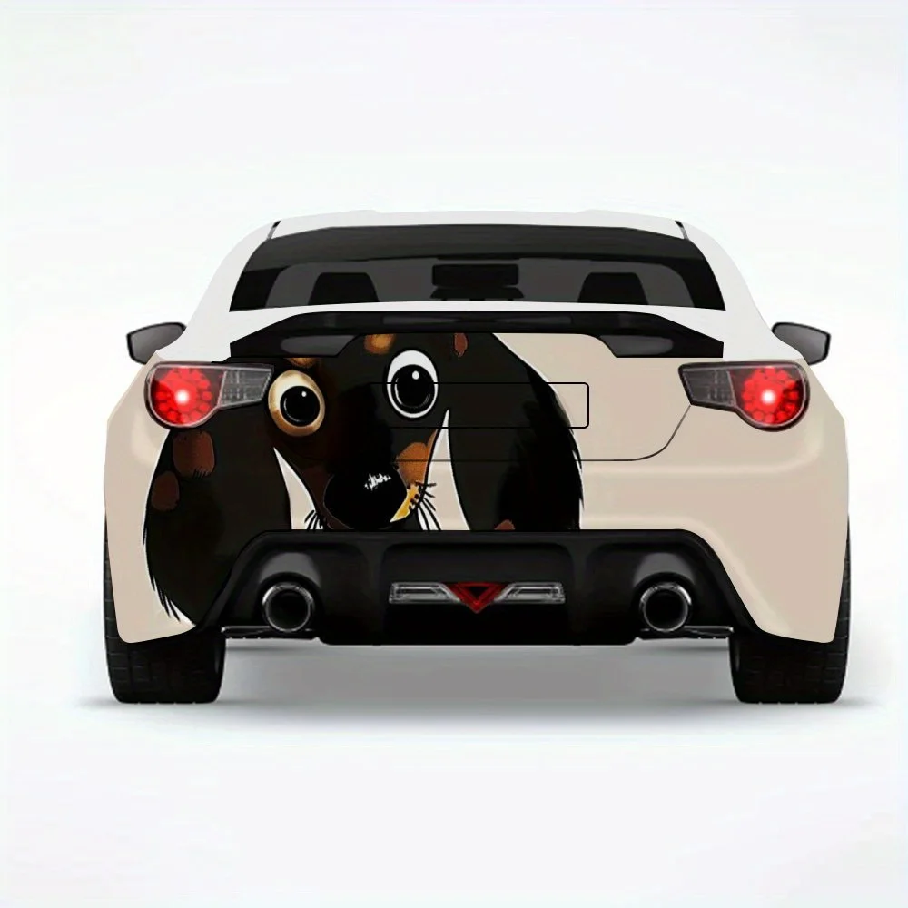 

Cartoon Dachshund Fun Car StickerVinyl Decal for Car Rear, Waterproof Self-Adhesive Vinyl Stickers for Vehicle Tail & Bumper, De