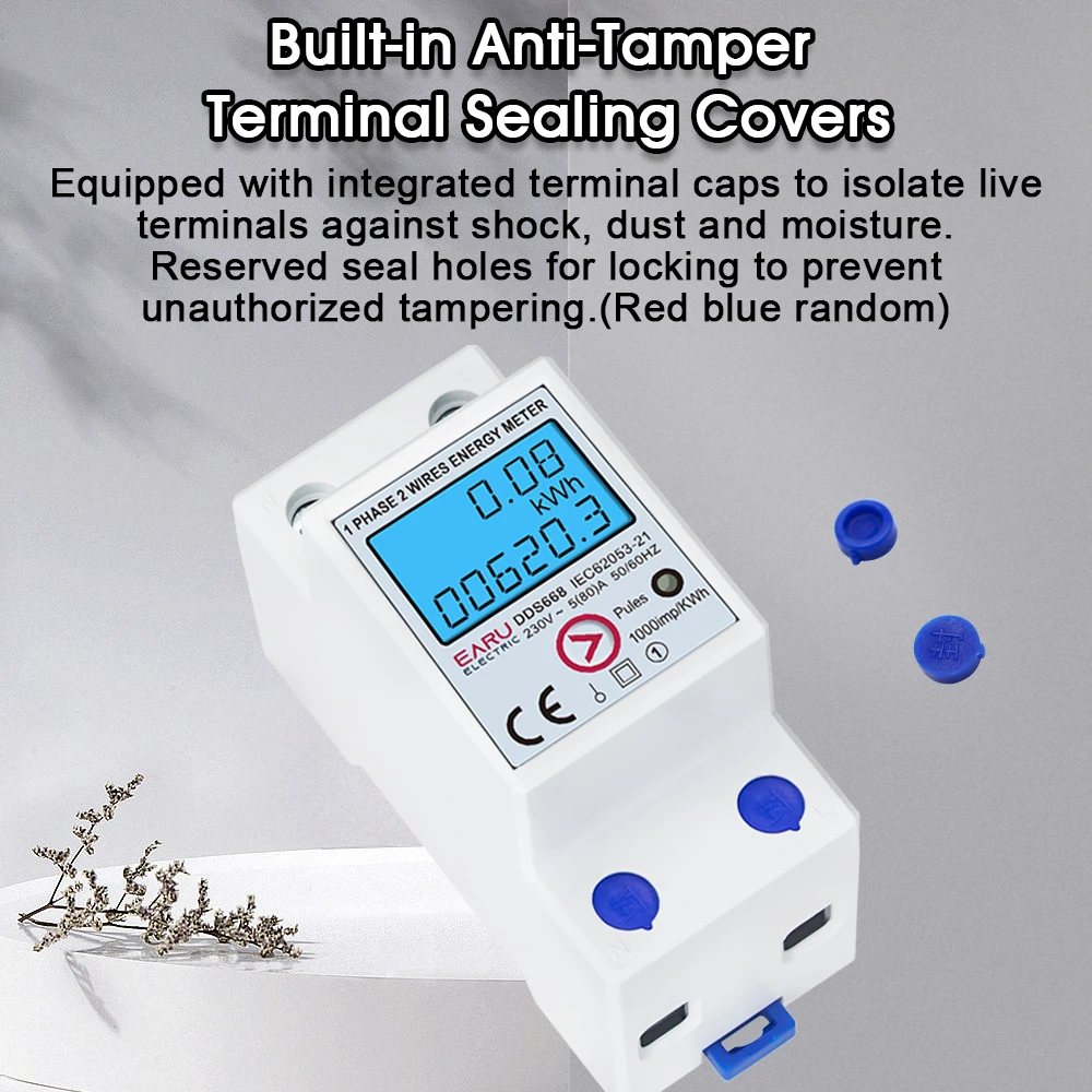 EARU 80A Einphasiger rücksetzbarer Strom-, Spannungs-, Wattstunden- und kWh-Energieverbrauchsmesser, Voltmeter, Amperemeter – Detail 5