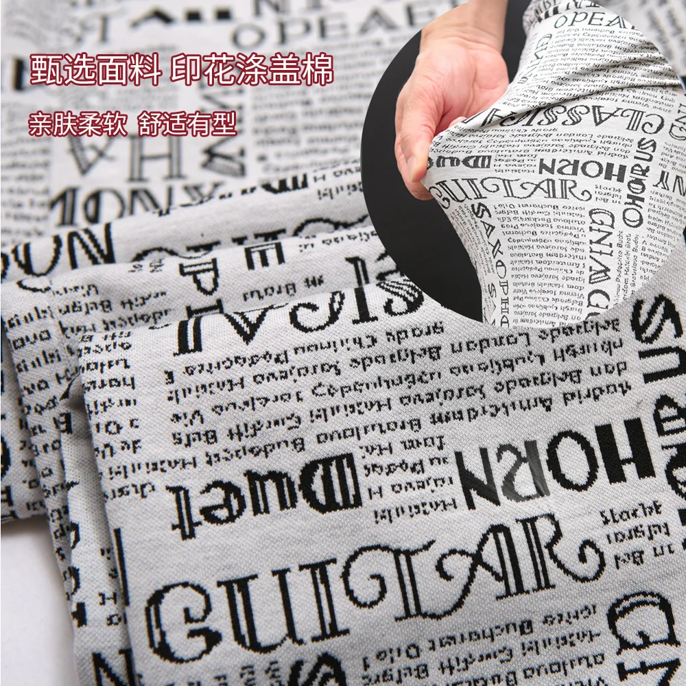 British Thin Soft Skinny Casual Pencil Pants Unique Personality Polyester Cotton Trousers Retro Newspaper Letter Prints Leggings