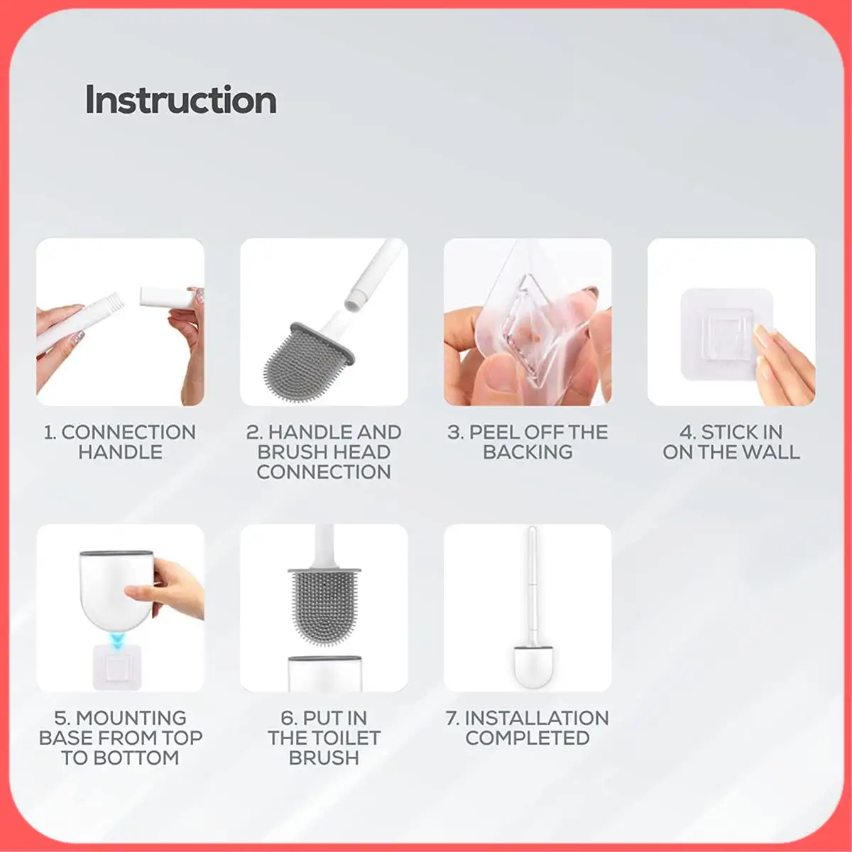 

AA89 — щетки и держатели для унитаза премиум-класса, 2 шт., настенная (без сверления отверстий), силиконовая щетка для унитаза с глубоким очистителем