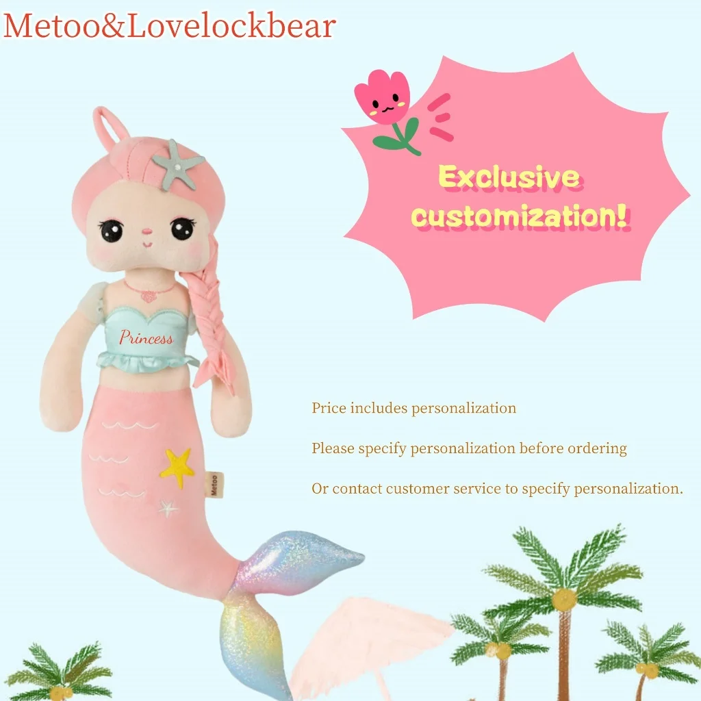 Personalized Metoo&Lovelockbear Series Princess Plush Doll Kawaii Ornaments Customized Name and Date Anniversary Birthday Gift