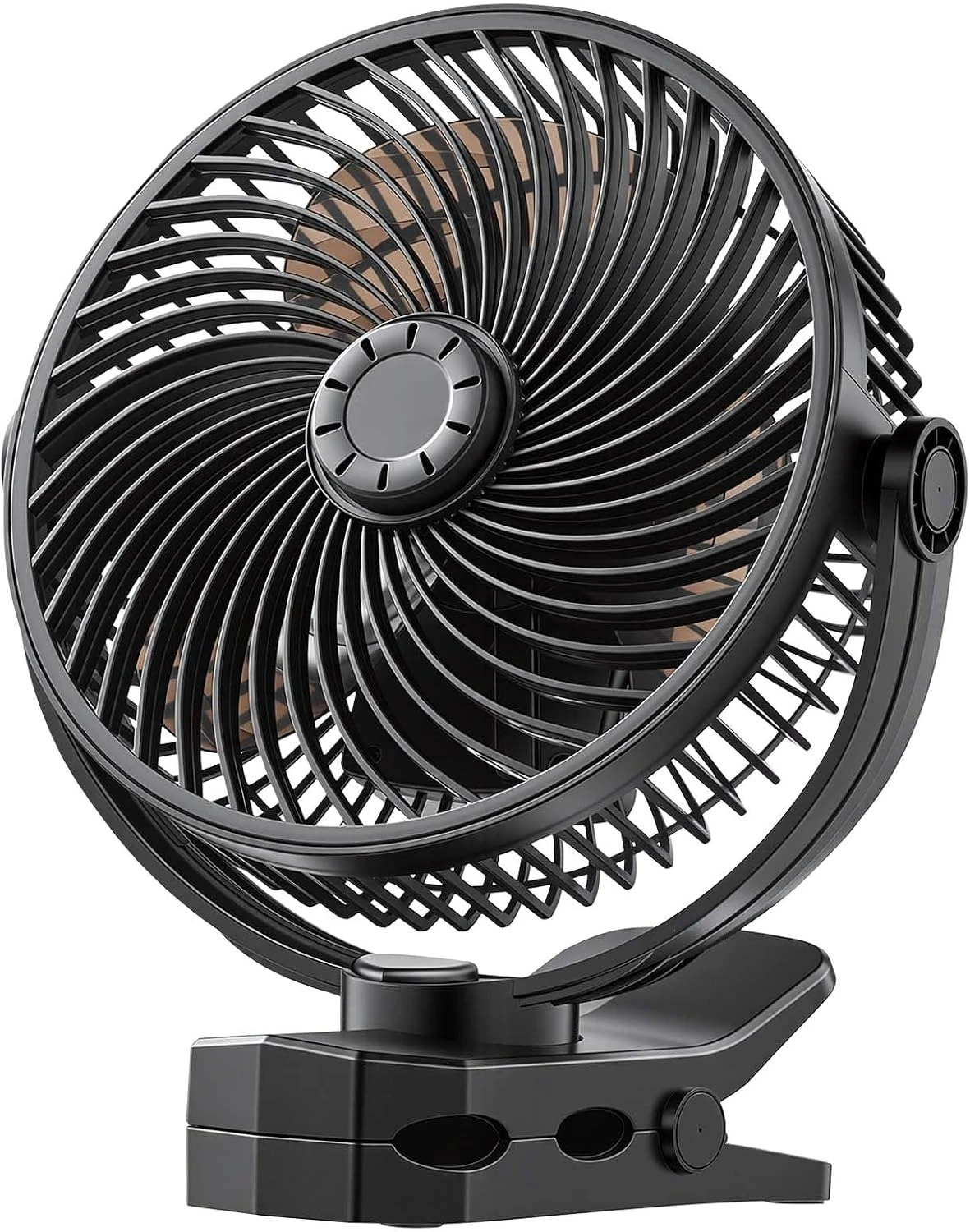 Portable Car Clip Fan, Rechargeable Clip On Fan, USB Port With 3 Speeds & Circulation Mode, Strong Airflow Sturdy Clamp