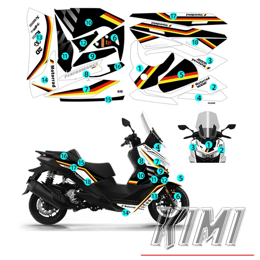 FOR VOGE SR250GT Motorcycle Modified Gundam Pattern Sticker Film Personalized Sticker Waterproof Accessories