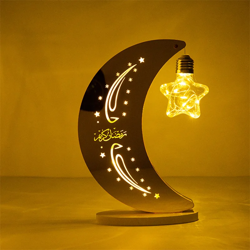 Ramadan LED Lamp Decoration LED Eid Mubarak Lamp Battery Powered Ramadan LED Moon Star Lamp Decor