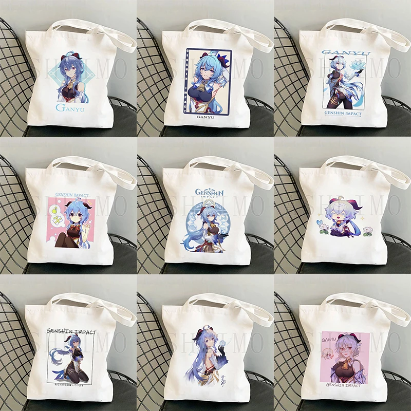 Bolso de mano Kawaii Ganyu Genshin Impact Manga para mujer, bolsa de mano de Anime, de diseñador, para compras