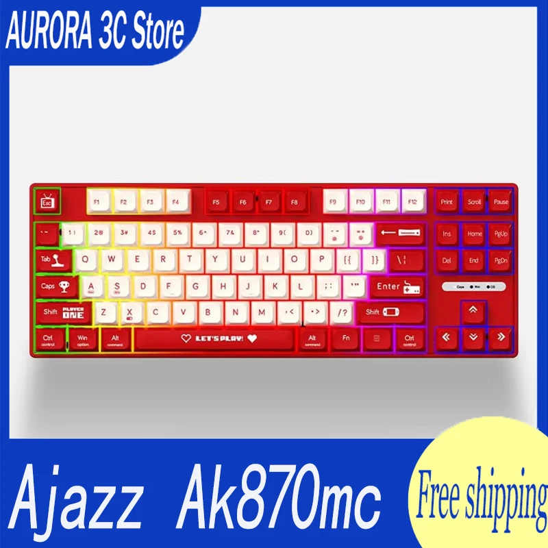 

Ajazz Ak870mc Wired Mechanical Keyboard 87key Hot Swap Rgb Customization Keyboard For Win/Xp/Mac Computer Accessories