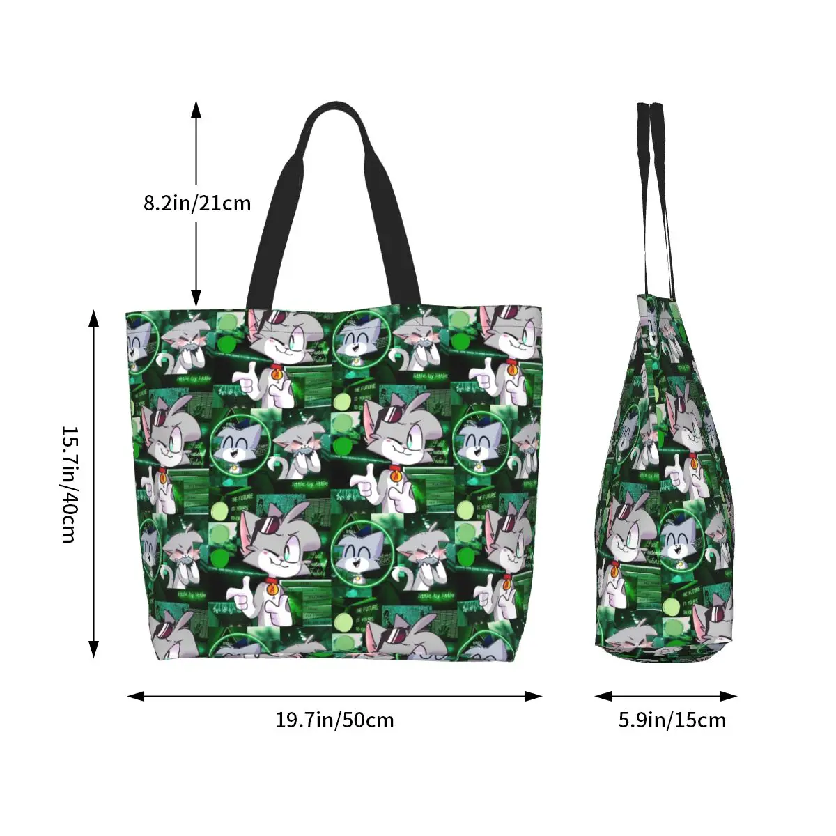 Cartoon Popular Funny Acenix Shopping Tote Bag Canvas Large Capacity Shoulder Bags Shopper Grocery Handbag for Women