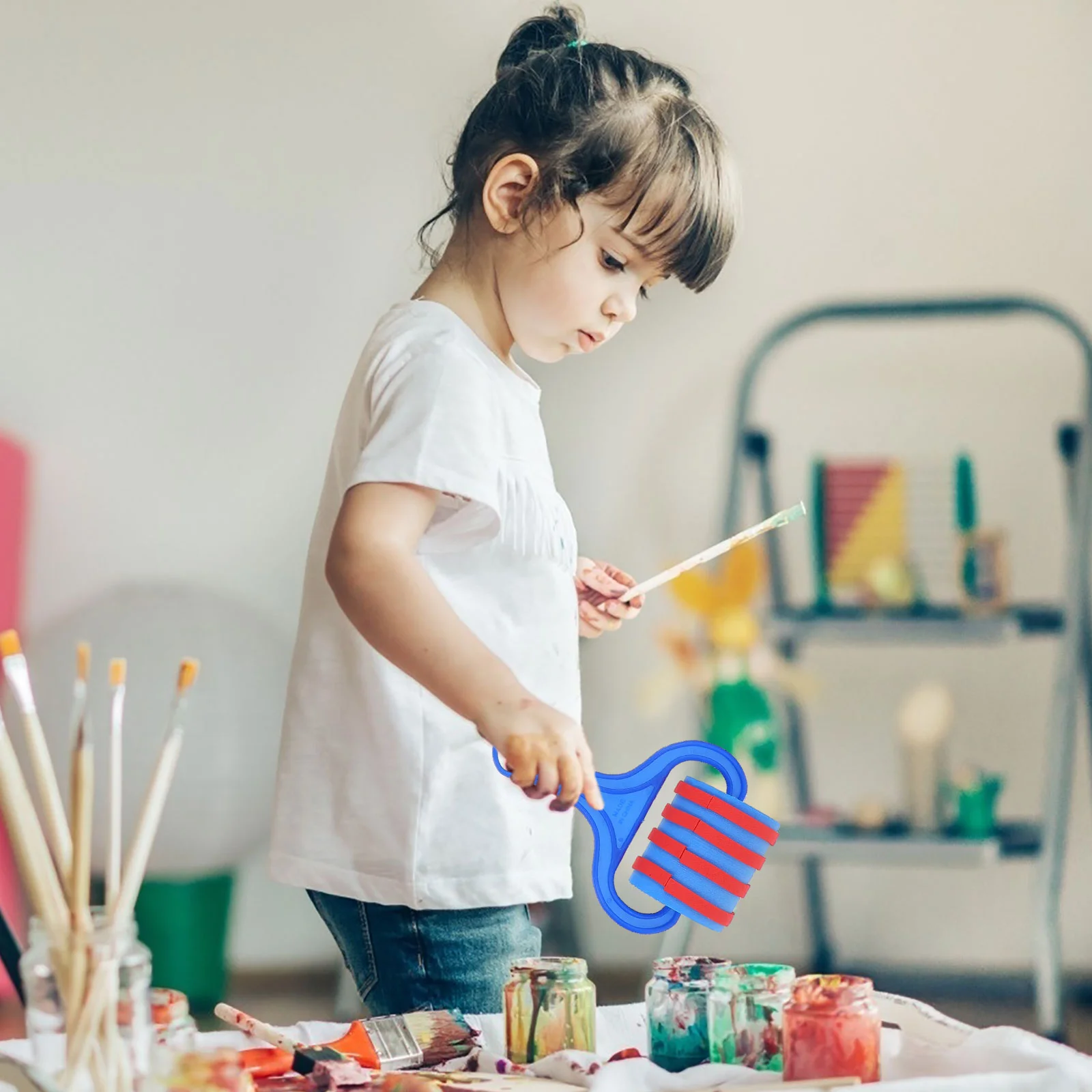 6 Buah Kit Segel Rol Lukisan Anak-anak Mengembangkan Minat Anak-anak Rol Gambar Mainan Kamar Perlengkapan Balita Aman