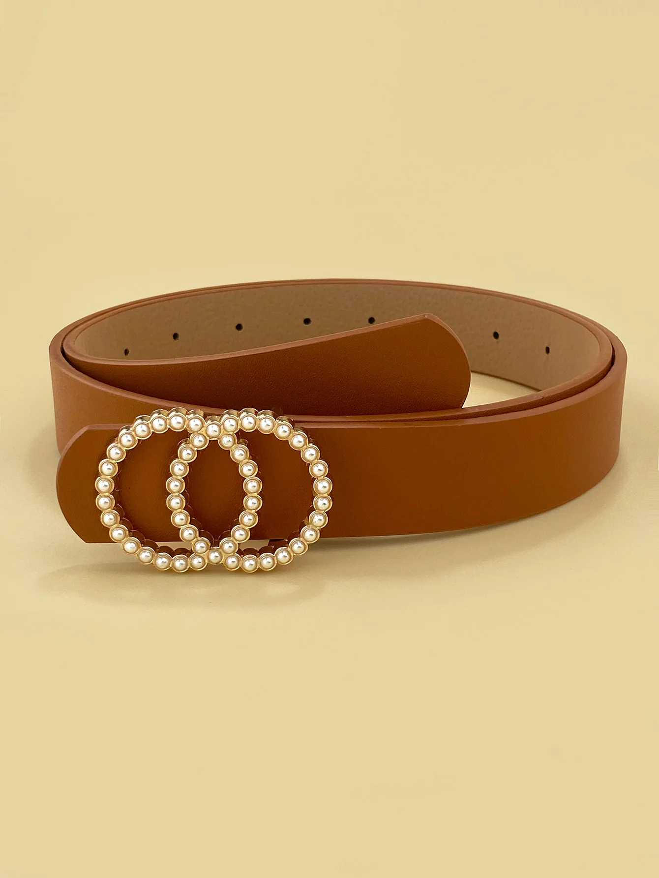 أزياء المرأة الجوف خارج مزدوجة جولة الذهبي مشبك حزام عارضة الجينز حزام الخصر المرأة الإكسسوارات مصمم حزام، للهدايا المثالية