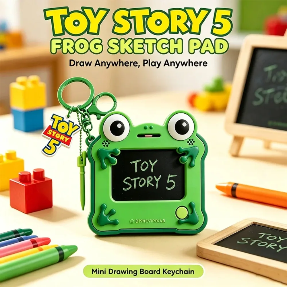 Toy Story 5 Frog Lilypad LCD Mini Drawing Board Keychain Erasable Drawing Toy Puzzle Drawing Erasable Handwritten Toy Teen Gifts