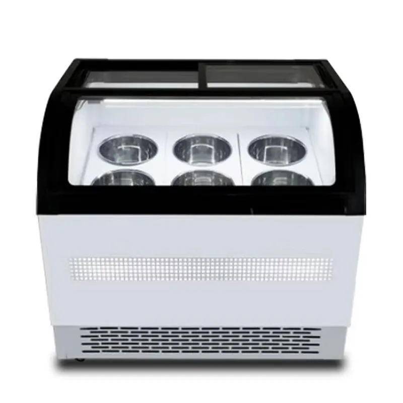 Wholesale Customized  Single-Temperature Direct Cooling Transparent Visual Ice Cream Cabinet