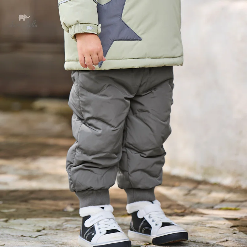 Dave Bella Winter Children Thicken Pants Baby Girls Down Trousers Solid Warm Pants Kids Boys Girls Trousers DB4242591