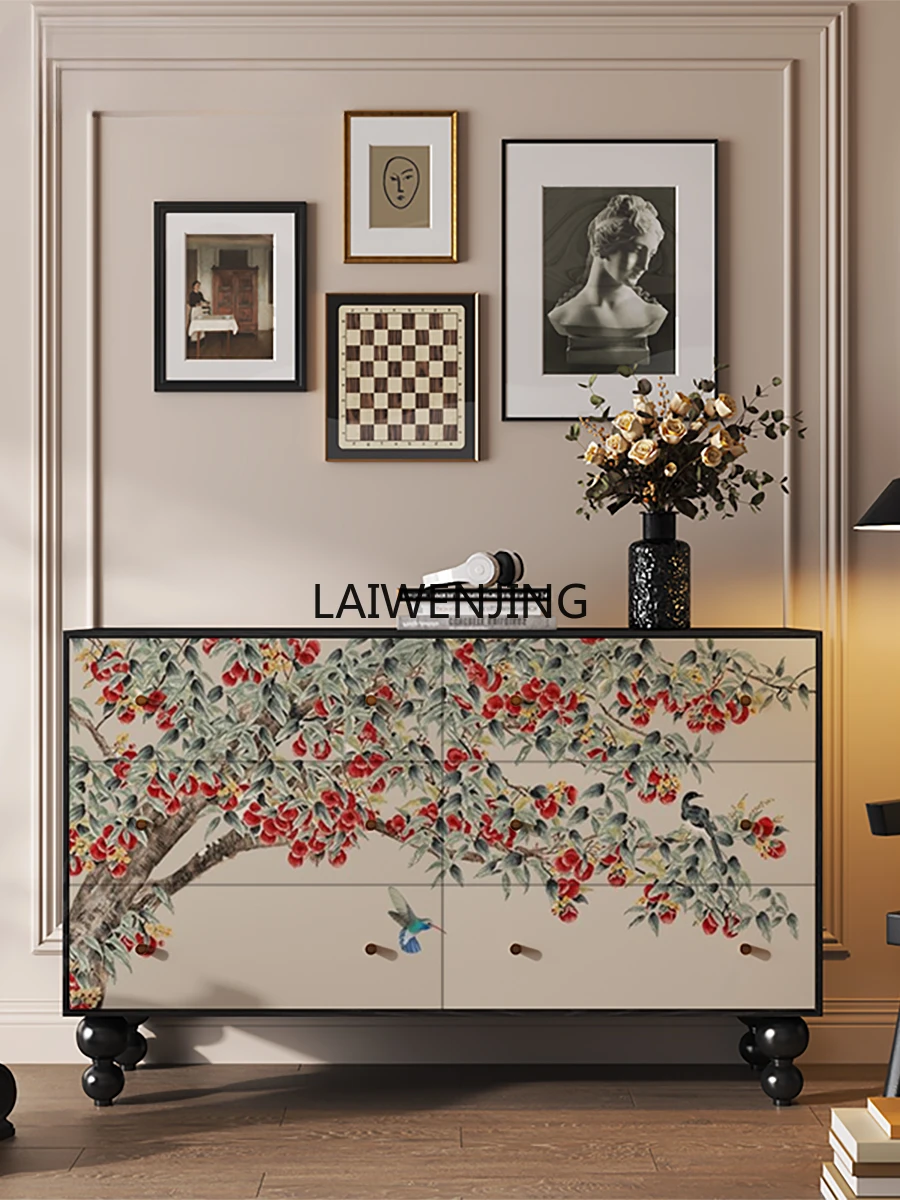 SGF classic bedroom solid wood new Chinese-style six-chest cabinet dresser integrated dining side cabinet
