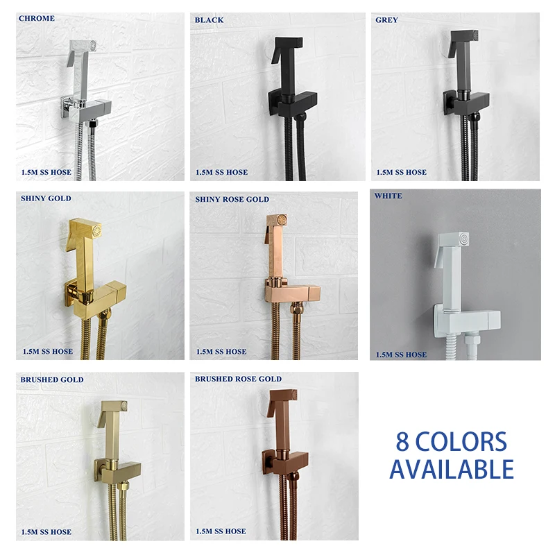 

Brass Bidet Faucet Brushed Gold Handheld Toilet Bidet Sprayer Hygienic Shower Toilet Faucets Single Cold Water Tap Self Cleaning