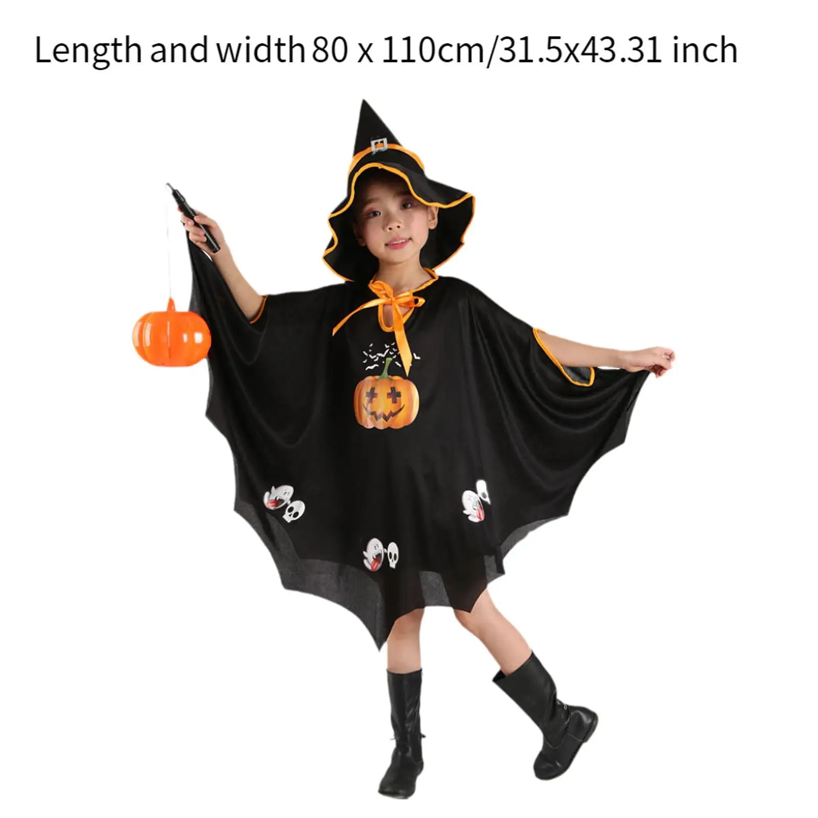 ชุดแฟนซีฮาโลวีนสำหรับเด็ก ชุดคอสเพลย์พร้อมอุปกรณ์ประกอบ ชุดฟักทองสำหรับเด็ก