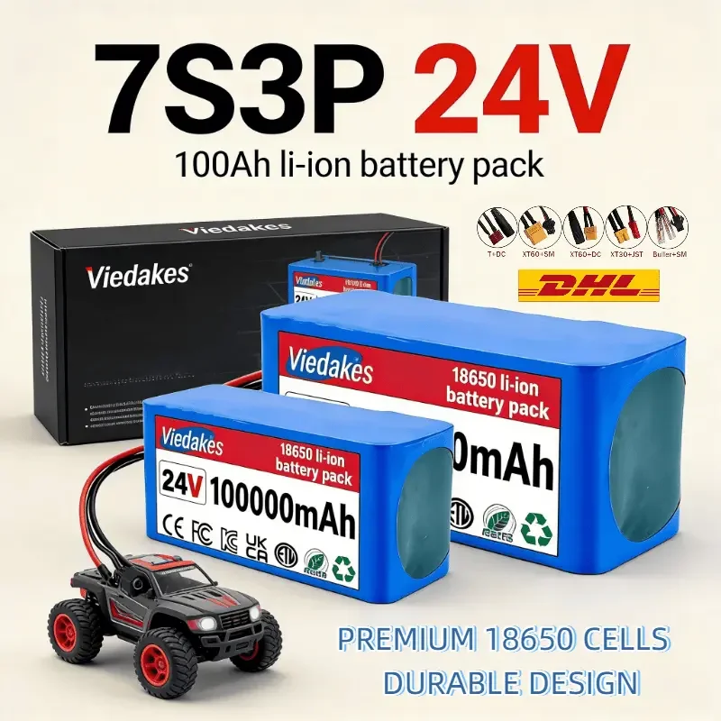 

Аккумуляторная батарея VIEDAKES 24V 18650 7S3P с зарядным устройством для скутера: безопасная, стабильная, долговечная