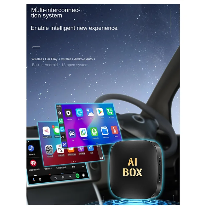 B50B-Car Adapter 3 In 1 Wireless Carplay Android Adapter Wireless Adapter Carplay Ai TV Box With Wired Carplay Ai Box