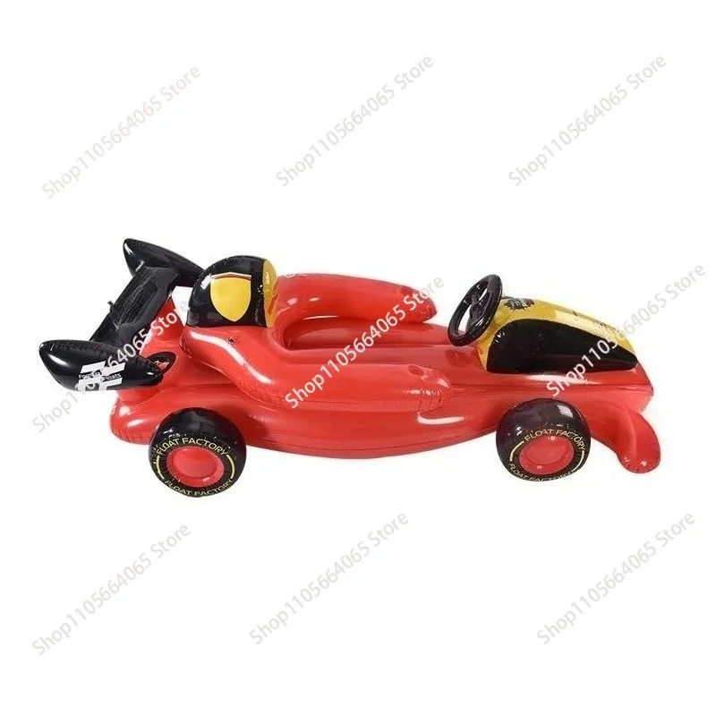 Inflatable racing car floating row cartoon water yacht model PVCF1 seat adult leisure toy racing car new view 2