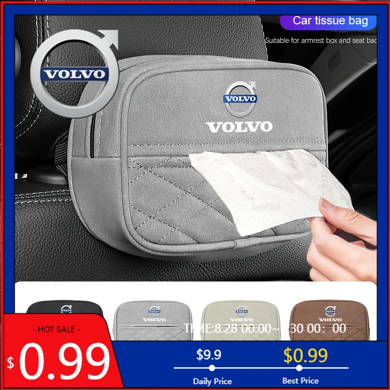 

Центральные колпачки для колес, замшевый ящик для хранения салфеток в салоне автомобиля, автомобильные аксессуары для Volvo Xc60 Xc90 V40 V60 S60 V50 V90 S80 C40 XC40 V70
