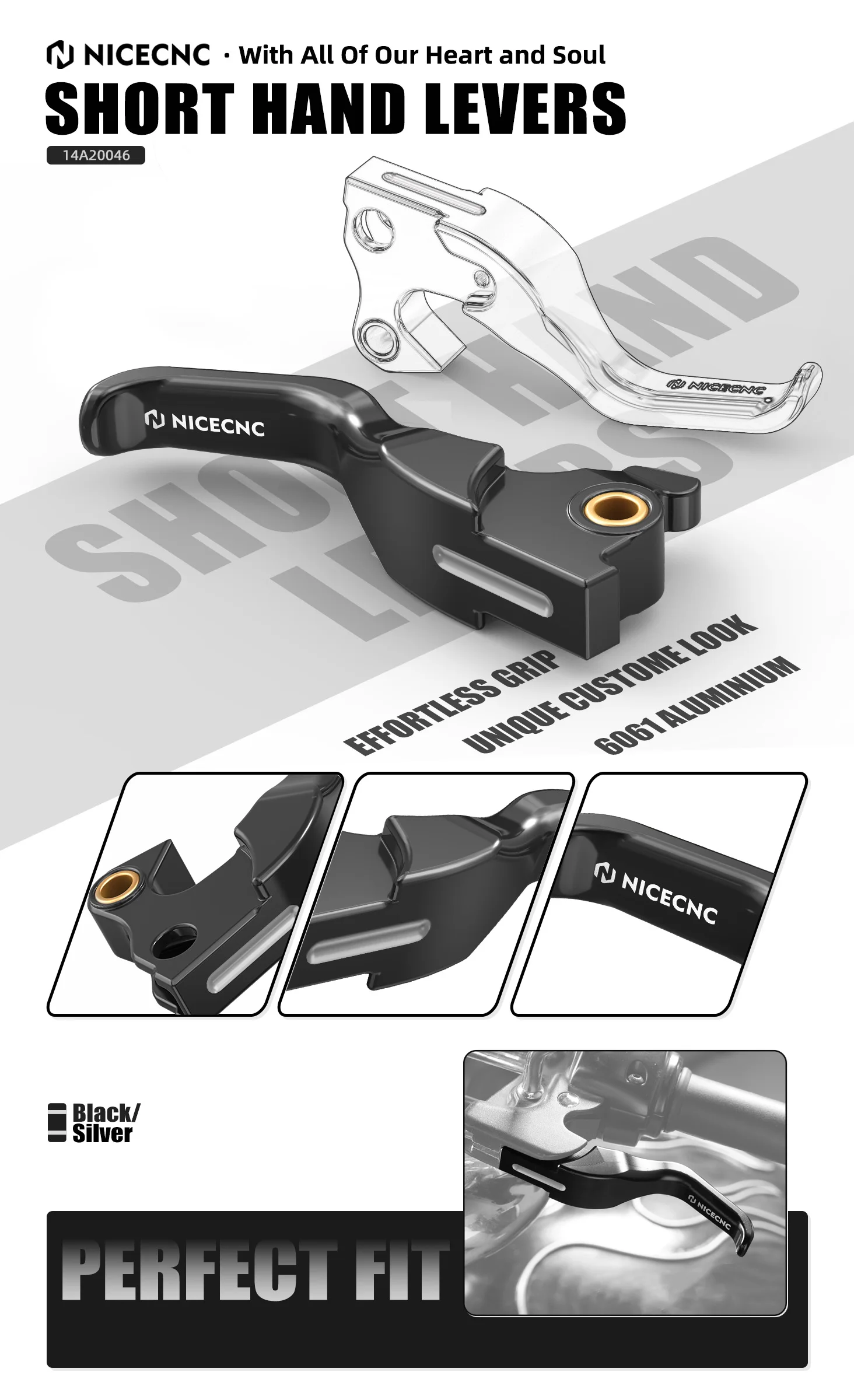 Für Harley Sportster 883 Super Low XL883L 2014–2020 kurze Bremskupplungshebel Sportster 1200 Custom XL1200C XL883N XL1200NS – Detail 1