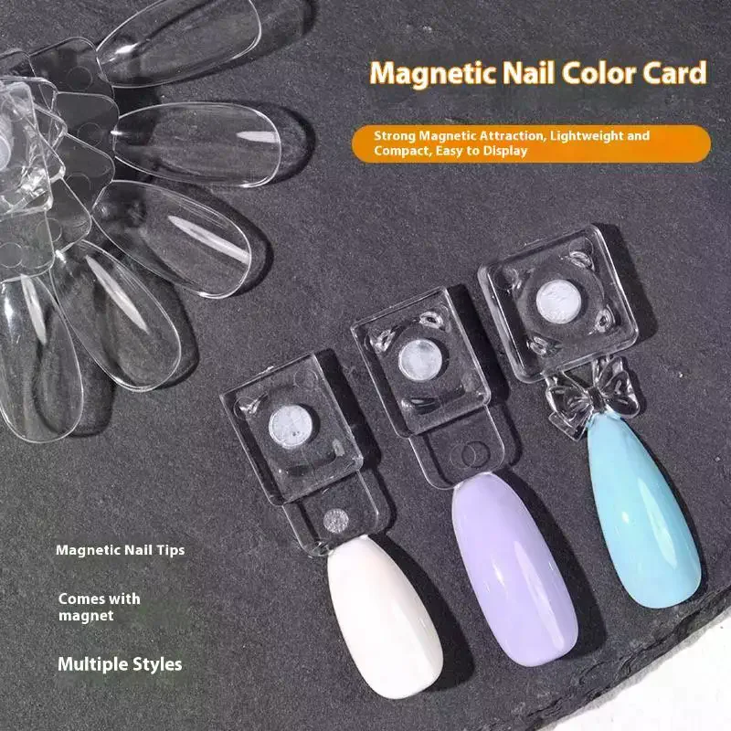 Présentoir magnétique de faux ongles, carte de couleur naturelle claire, support de Gel pour vernis à ongles, Palette de manucure, outil de pratique de la colle des ongles