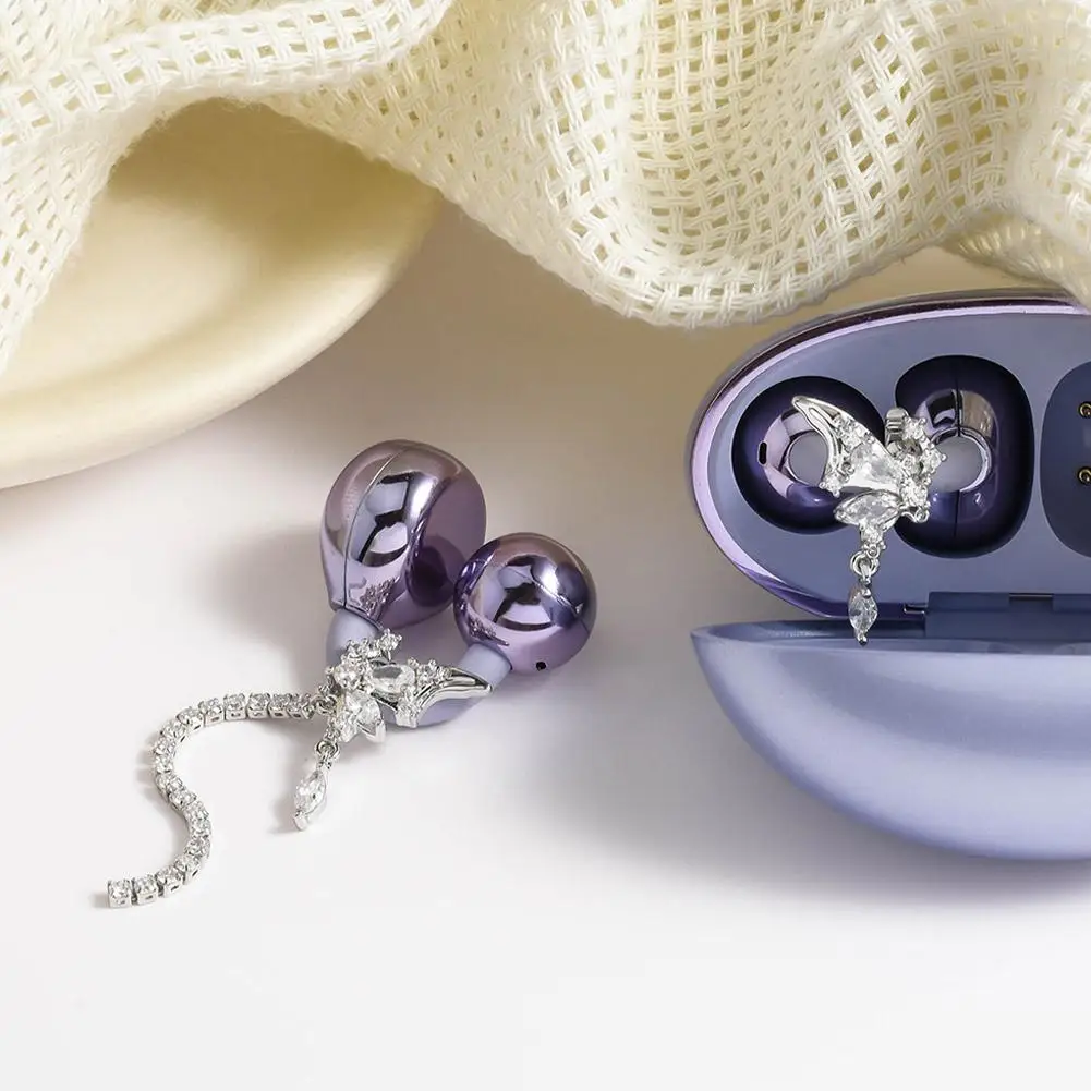 Hexagram Earphone Clip Star Earrings with Rhinestone Decor