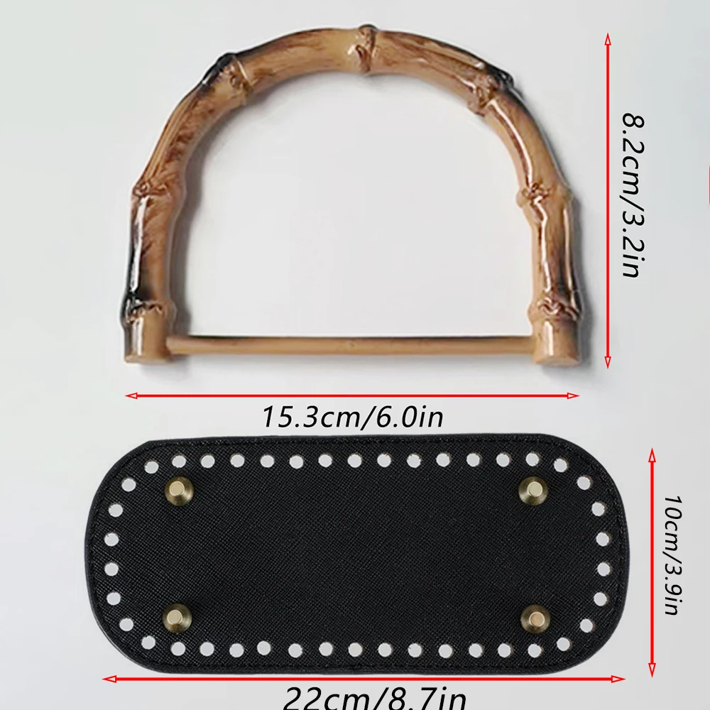 3Pcs DIY Bag Making Accessories Set, Knitting Bag Handles, Handmade Woven Bag Handles, Yarn Bag and Wallet Making, Suitable for Crochet Bags, Straw Beach Bags, Suitable for DIY Handbags and Wallets, for Knitting Enthusiasts