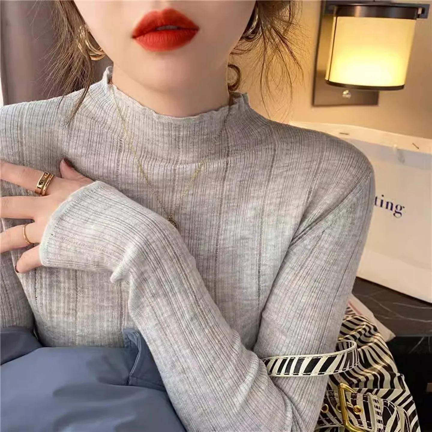

Pullovers Womens Brown Sweaters Funnel Neck Dolman Sleeve Corduroy Wool Mix Campus School Urban Vintage Look Classic American BF