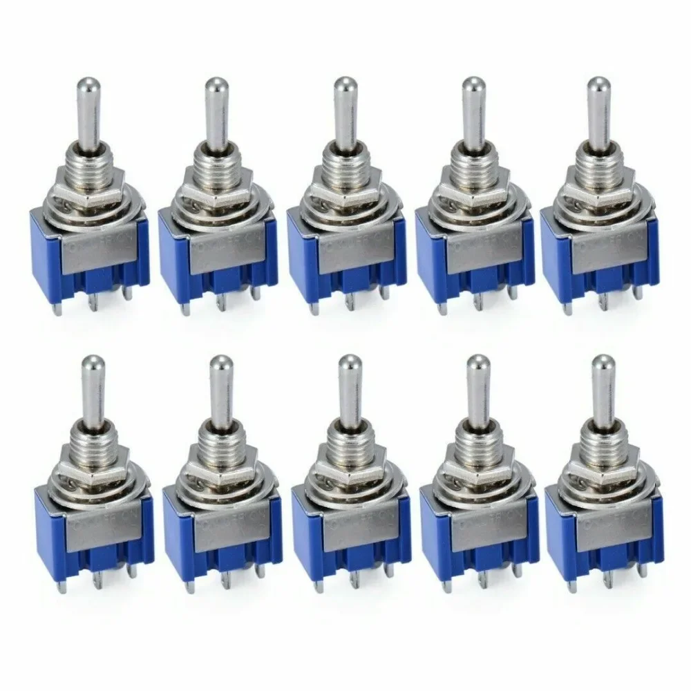 10sets 20sets 50 sets Toggle switch MTS-103 ON / OFF / ON Mini power button switch lever switch blue