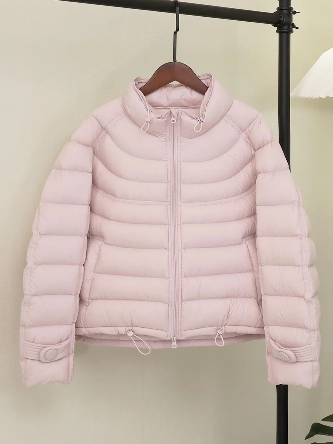 

Fashionable Loose Fit Stand Collar Pink Cotton Jacket Women's High Quality Winter Outerwear Thickened Korean Style Commute