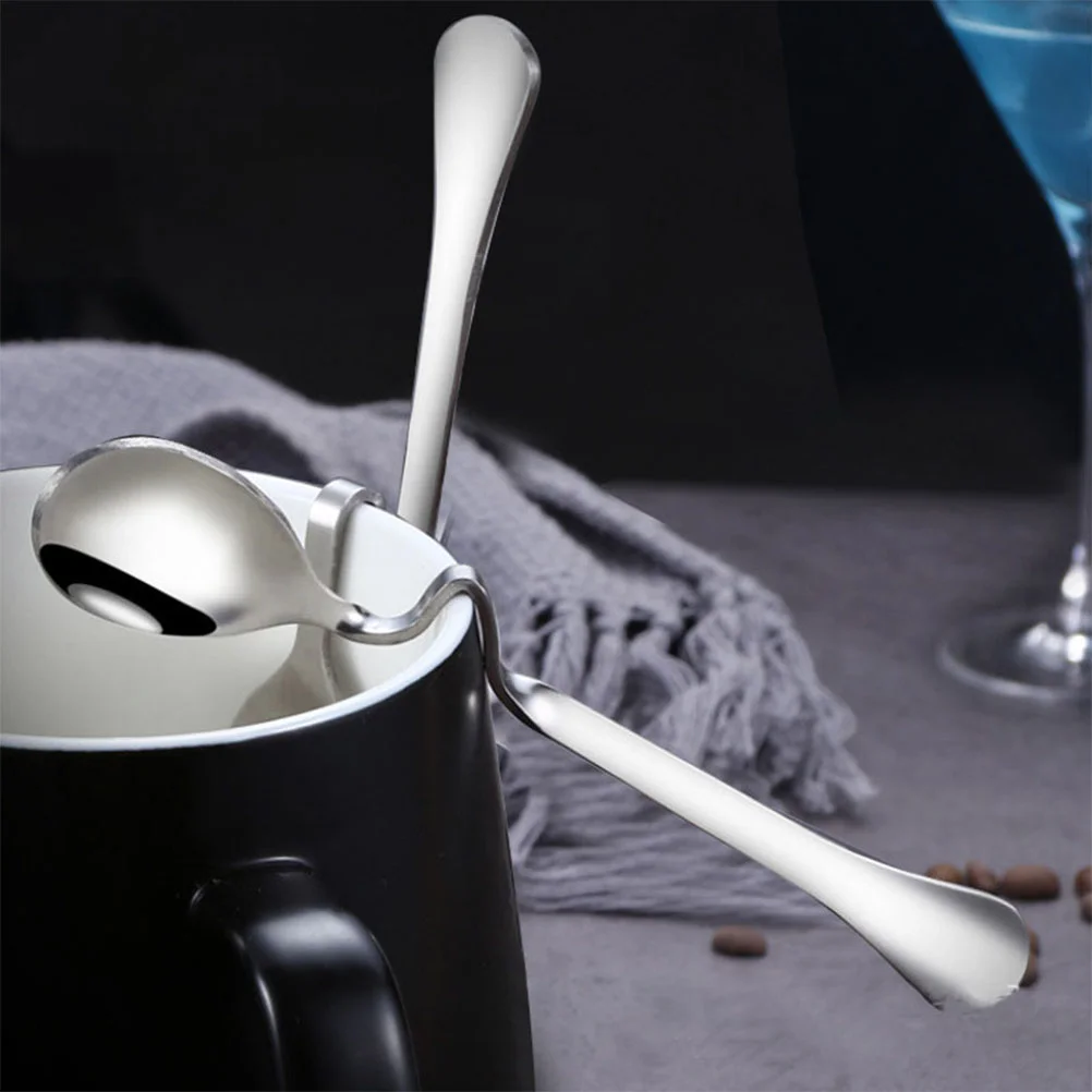 4 Pcs Stainless Steel Tableware Hanging Cup Coffee Spoon Mixing Household Dessert Cutlery Yogurt Spoons Diagonal Pudding Eating