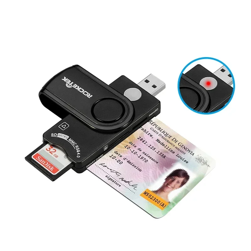 Smart Card Reader, micro SD/TF memory, ID Bank, EMV, electronic, DNIE, dni, citizen, sim cloner, connector adapter, USB 2.0