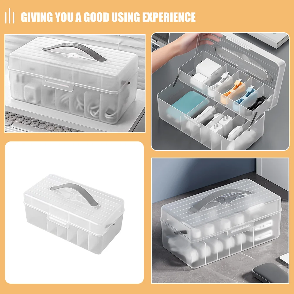 กล่องเก็บพาวเวอร์แบงค์แบบพกพา กล่องจัดเก็บสายเคเบิล กล่องจัดระเบียบสายไฟ อุปกรณ์จัดเก็บอิเล็กทรอนิกส์ กล่องจัดระเบียบบนโต๊ะ