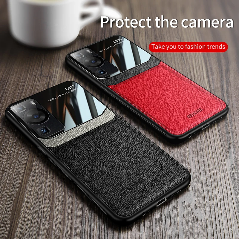 

Кожаный магнитный чехол для Huawei P60 Huawei P50 Pro P40 Pro, задняя крышка Funda с защитой камеры, смартфоны 2023, Huawei P60