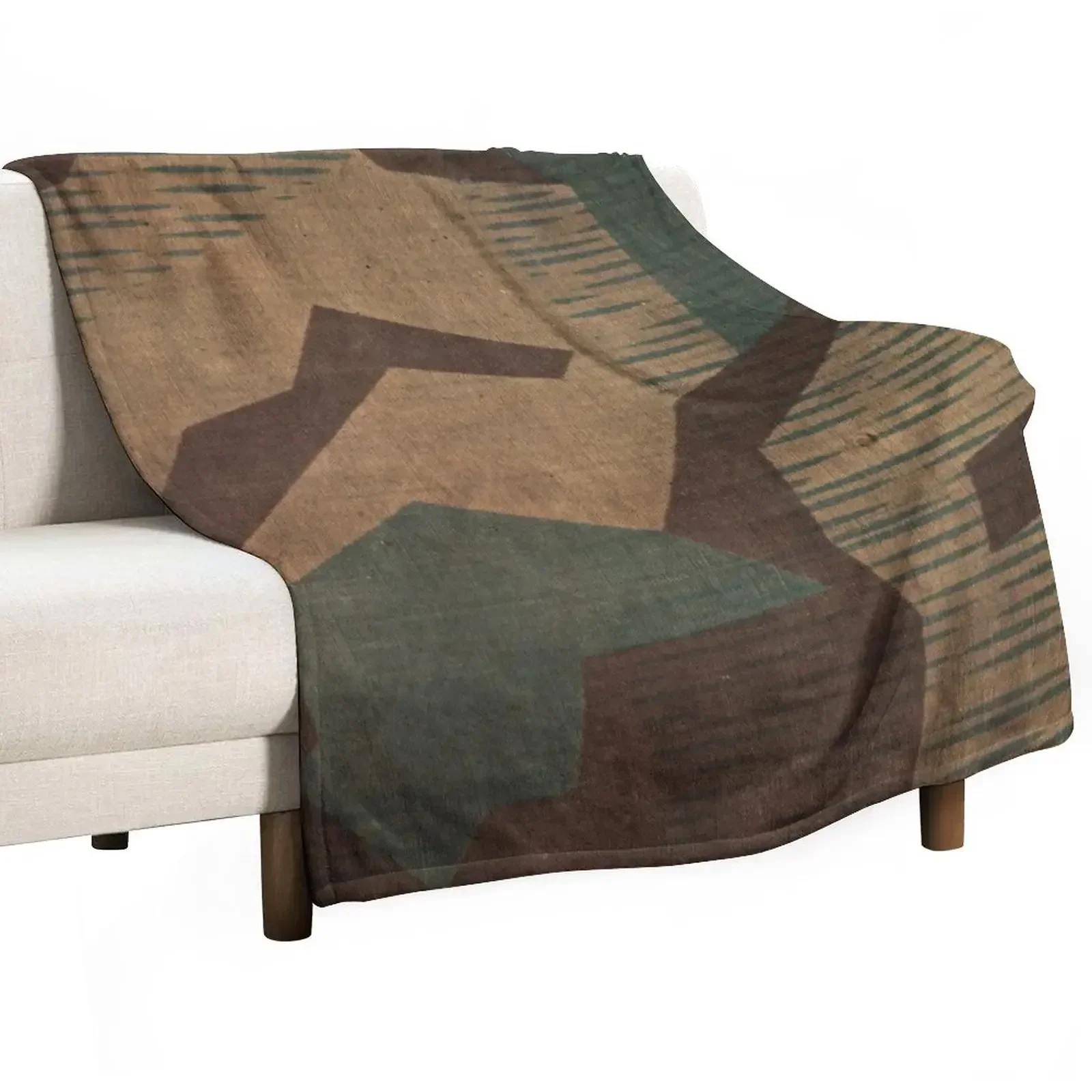 

Splintertarn German ww2 camouflage (Version 2) Throw Blanket Soft Plaid Quilt Blankets