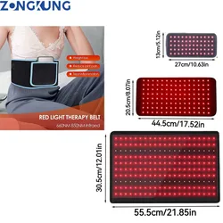 ZONGKUNG LED Red&Infrared Light Therapy Belt 660nm and 850nm Full Body Pain Relief Wrap Burn Fat Wrap Slimming Machine Waist Pad