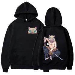 New Anime Hashibira Inosuke Printed Pullover Fashion Women Men Long Sleeve Casual Hooded Personality Sweatshirt