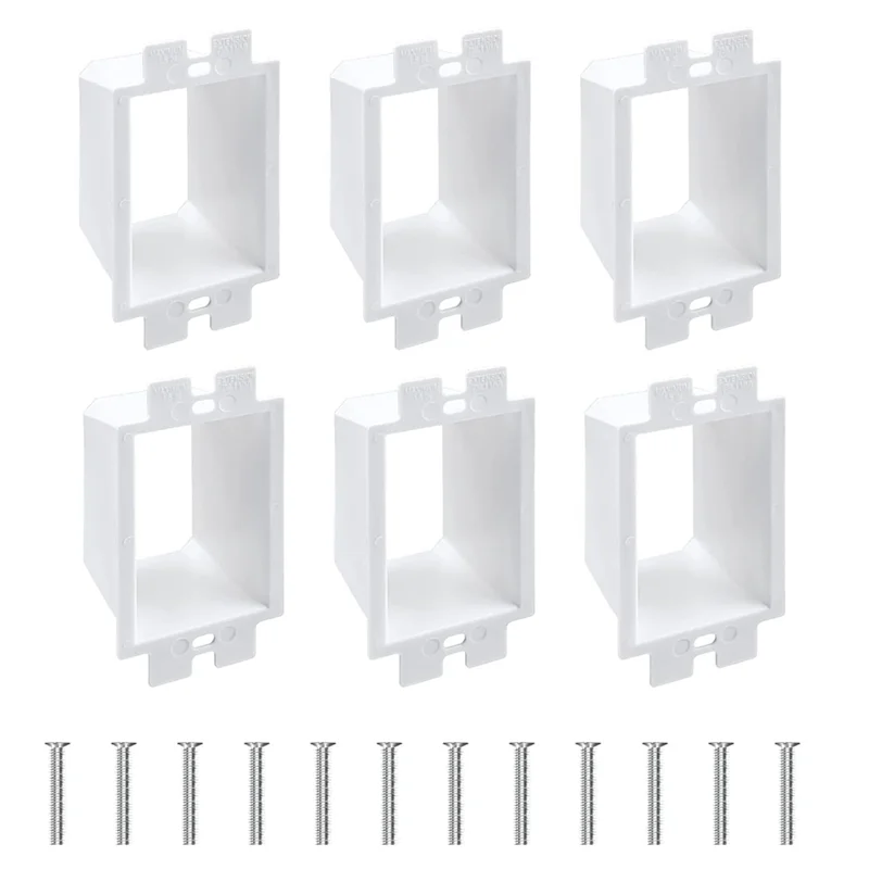 A47U 6 Pcs BE1-2 Electrical Outlet Box Extender, Electrical Box Extender, 1 Electrical Outlet Box Extender With 12 Screws